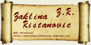 Žaklina Ristanović vizit kartica